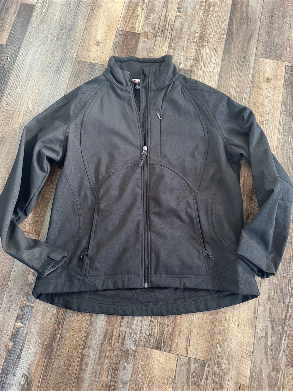 Double Diamond XL Black Zip-Up Active Jacket